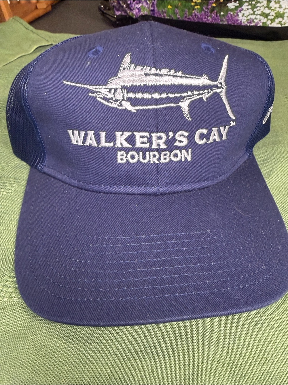 Bourbon Navy Embroidered Trucker Hat